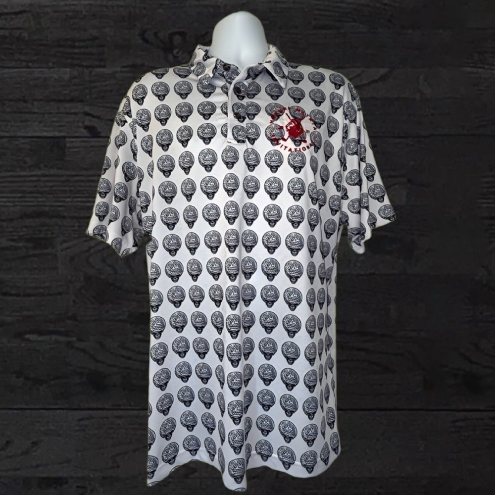 Chase 54 Skull Golf Ball Polo Shirt l Men’s XL | MB1001 | Performance Stretch